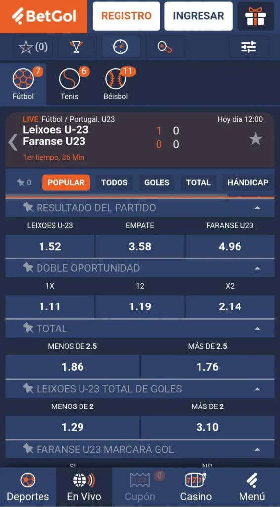 métodos de pago Betgol